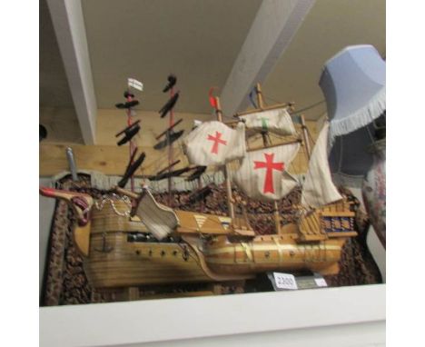 2 model galleons.