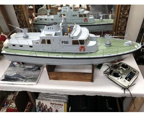 The model slipway kit-built remote control model coastal patrol craft Kawab class, scale 1/20. Approximate length 95cm (no ba