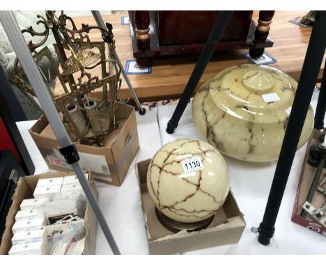 3 light fittings including mottled shades