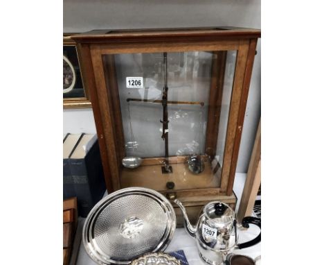A set of balance scales in case