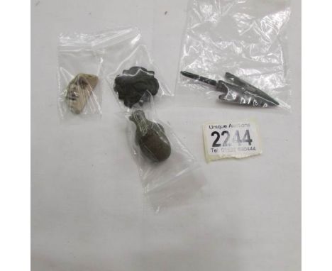 A detector find Viking gaming piece, medieval arrow head, cast metal acorn etc.,