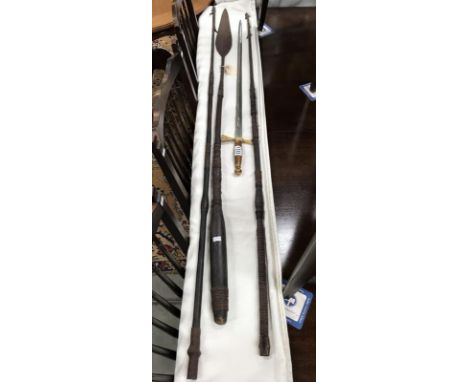 A Wilkinson sword featuring scenes of London to blade, hunting spear and 2 Marlin spikes