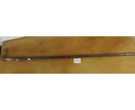 A sword stick with horn handle and silver collar, a/f.