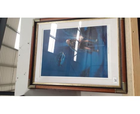 A framed and glazed limited edition print Silent Predator by John F Sim 114/1000