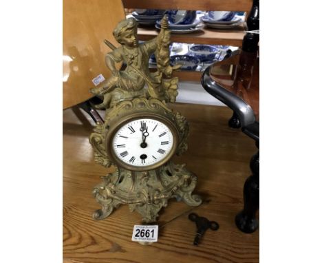 A French spelter mantle clock
