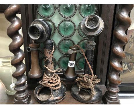 2 original candlestick telephones A/F