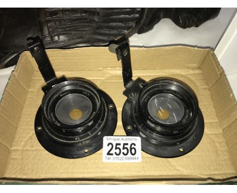 2 Air Ministry camera lenses 14A / 1727 ANASTIGMAT 8" focal length f15.6 cone No. 276082, other No. 26648)