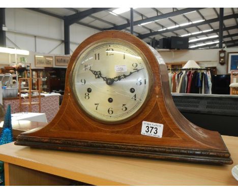 An Edwardian inlaid Westminster chime mantle clock