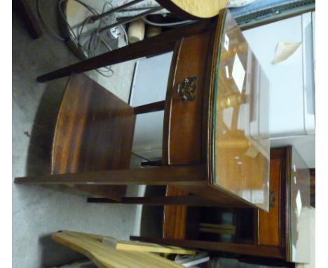 A Pair of Bedside Tables, each having a drawer and under-shelf and protective glass tops.