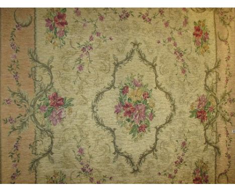 An Ivory ground Floral Tapestry, approx 8ft x 5ft.