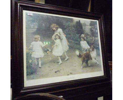 A Framed & Glazed Colour Print after Arthur Elsley. Love at First Sight.