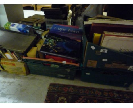 Four Boxes of Books to Include Antiques & Interiors Interest, also a vintage Winsor and Newton solid sketch book, etc.