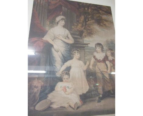 H. Macbeth Raeburn Portrait of Lady Anne Lambton and Family after J. Hoppner. Colour engraving, signed in pencil to the margi