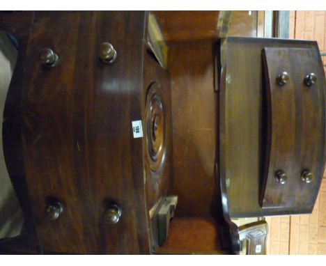 A Georgian Mahogany Bow-Front Commode. 2ft 4in tall.