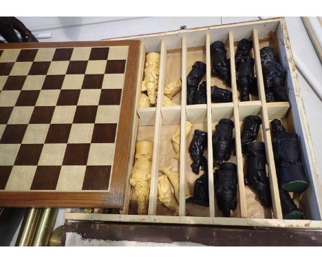 Boxed Resin Chess set with board. Not available for in-house P&amp;P, contact Paul O'Hea at Mailboxes on 01925 659133 