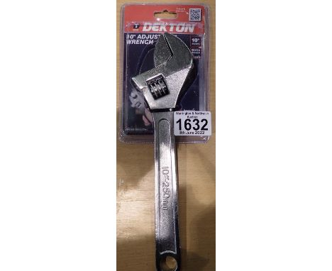 New unused 10 inch adjustable wrench. P&amp;P Group 1 (£14+VAT for the first lot and £1+VAT for subsequent lots) 