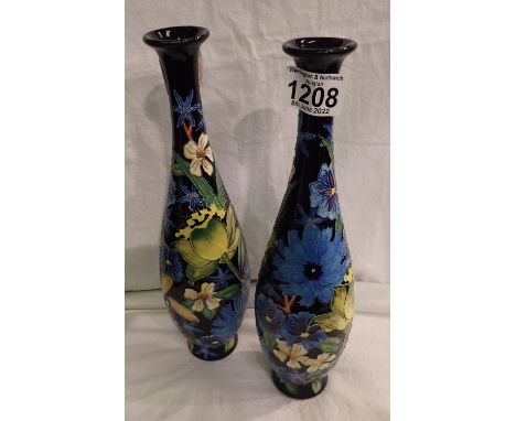 Pair of Tupton Ware tube lined vases, each H: 30 cm. P&amp;P Group 2 (£18+VAT for the first lot and £3+VAT for subsequent lot