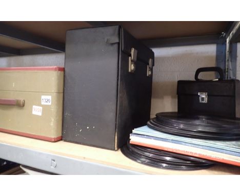 Argosy record player with mixed singles and albums including Queen, Elton John etc. Not available for in-house P&amp;P, conta