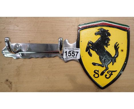 Aluminium Ferrari key holder, 30 x 16 cm. P&amp;P Group 2 (£18+VAT for the first lot and £3+VAT for subsequent lots) 