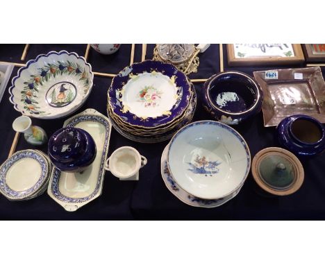 Collection of mixed ceramics including Quimper, Spode etc. Not available for in-house P&amp;P, contact Paul O'Hea at Mailboxe