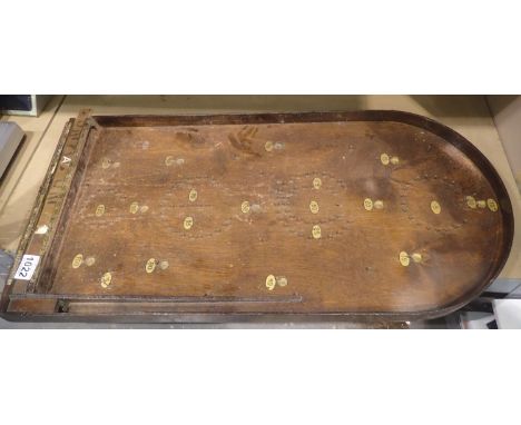 Vintage wooden bagatelle game with metal balls, approximately 75 x 40 cm. P&amp;P Group 2 (£18+VAT for the first lot and £3+V