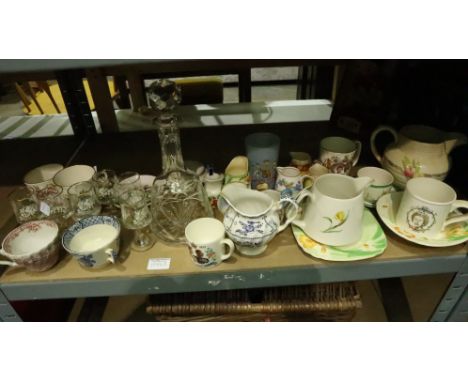 Collection of ceramics and glass including a part tea set. Not available for in-house P&amp;P, contact Paul O'Hea at Mailboxe