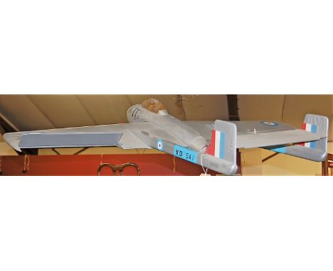 A silvered model fighter jet