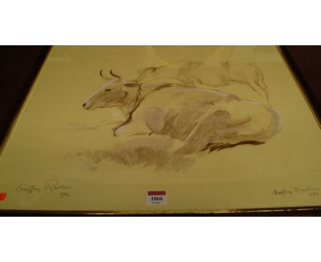 Geoffrey Rawlins - livestock study, lithograph, signed to the plate and dated 1982, 47 x 59cm