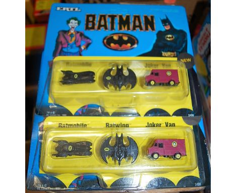 2x Ertl complete trade boxes to include Batman Micro set and Ertl Thomas the Tank Engine & Friends No. 4043 Sodor Oil trucks