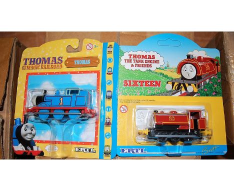 2x Ertl incomplete trade boxes to include Postman Pat diecast bus, and Thomas the Tank Engine and Friends Sodor taxi and othe