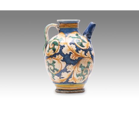 19th century | height: 24 cm | region: Montelupo | country: Italy | provenance: private pharmacy museum | Albarello faience p