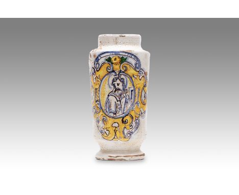 20th century | height: 24 cm | region: Central Europe | provenance: private pharmacy museum | Albarello faience pottery | con