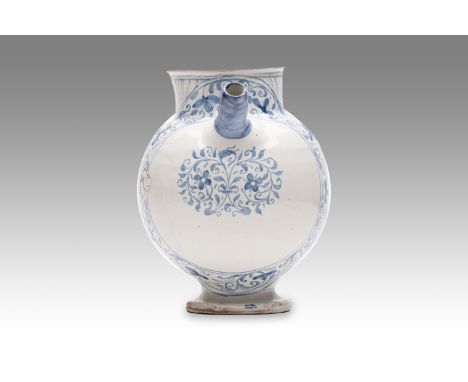 1702 | height: 21 cm | region: Central Italy | provenance: private pharmacy museum | Albarello faience pottery | This majolic