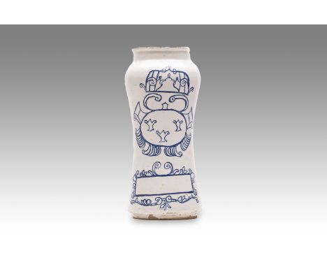 18th century | height: 27 cm | region: Talavera | country: Spain | provenance: private pharmacy museum | Albarello faience po
