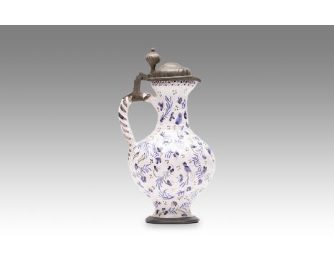 18th century | height: 23 cm | region: Hanau | country: Germany | provenance: private pharmacy museum | Albarello faience pot