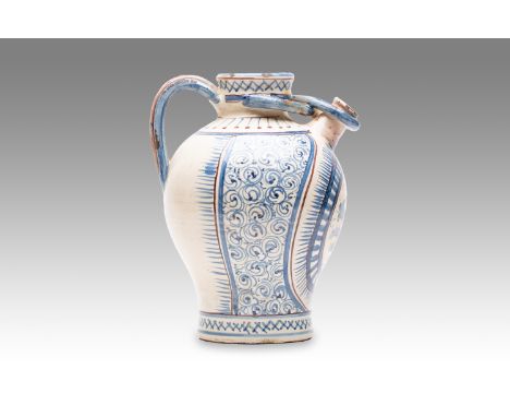 20th century | height: 24 cm | region: Tuscany | country: Italy | provenance: private pharmacy museum | Albarello faience pot