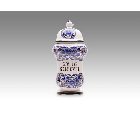 20th century | height: 30 cm | country: France | provenance: private pharmacy museum | Albarello faience pottery | Bidders ar