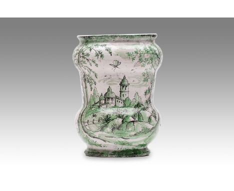 20th century | height: 19 cm | country: France | provenance: private pharmacy museum | Albarello faience pottery | Bidders ar