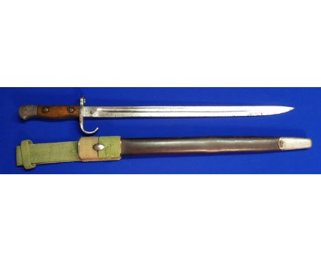 BRITISH 1907 LEE ENFIELD BAYONET & SCABBARD WITH HOOKED GUARD