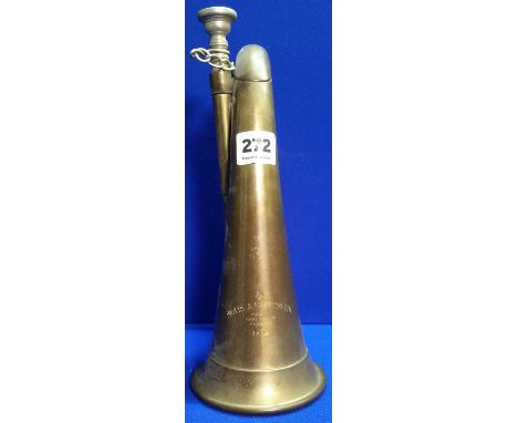 BRASS BRITISH ARMY BUGLE BY MAYERS & HARRISON OF MANCHESTER DATED 1966