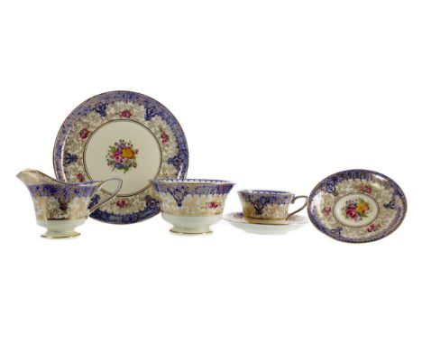 ROYAL WORCESTER TEA SERVICE, comprising six cups, saucers and side plates, along with two sandwich plates, a sugar bowl and c