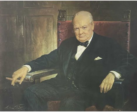 Arthur Pan (Hungarian, 1894-1983), We Are All of Us Defending...A Cause, facsimilie signature of Winston Churchill l.r., lith