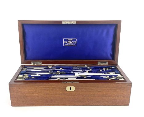 Architectural interest, a J. Halden &amp; Co Ltd Manchester presentation case of drawing instruments, circa early 20th centur