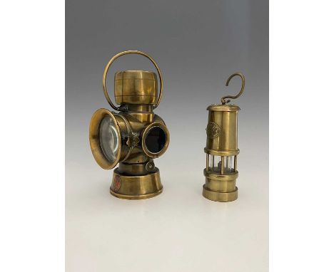 Lucas brass backlight lantern circa 1895, and a Welsh miner's lamp