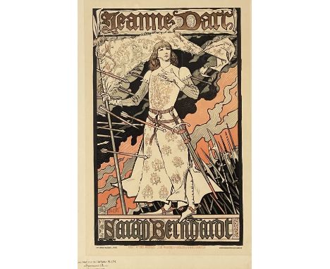Eugene Samuel Grasset (Swiss, 1841-1917), Jeanne D'Arc (1894), lithograph in colours, blind stamp l.r., 35 by 22cm, framed