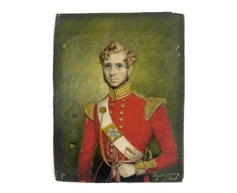 British School, early to mid-19th Century, a military portrait miniature of a young Captain of the 20th Regiment of Foot, hal