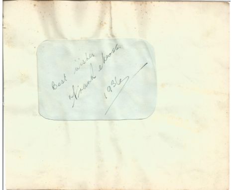 Frank Ross signed page, dated 1936 on light blue paper affixed to a page, approx 7.5x 6 overall. Ross (1904 1990) American ac