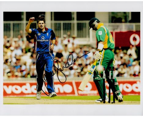 Jimmy Anderson signed 10x8 colour photo. James Michael Anderson OBE (born 30 July 1982) is an English international cricketer