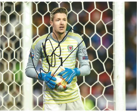 Wayne Hennessey 10x8 Signed Colour Photo. Hennessey was capped for Wales at under 17, under 19 and under 21 level. He once sc