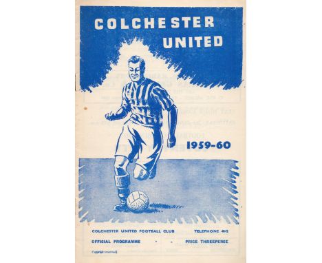 Football Colchester United v QPR vintage programme Football League 1959-60 season. Good condition. All autographs come with a